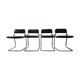 Set of 4 chairs black vintage chrome and leatherette