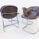 Rima Sabrina set of 4 leather dining chairs by Gastone Rinaldi