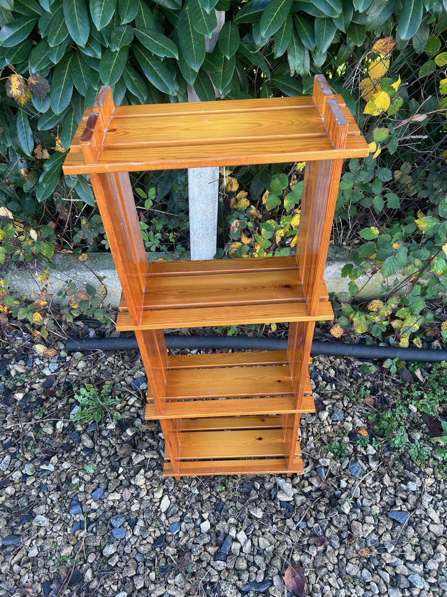 Brutalist pine shelf