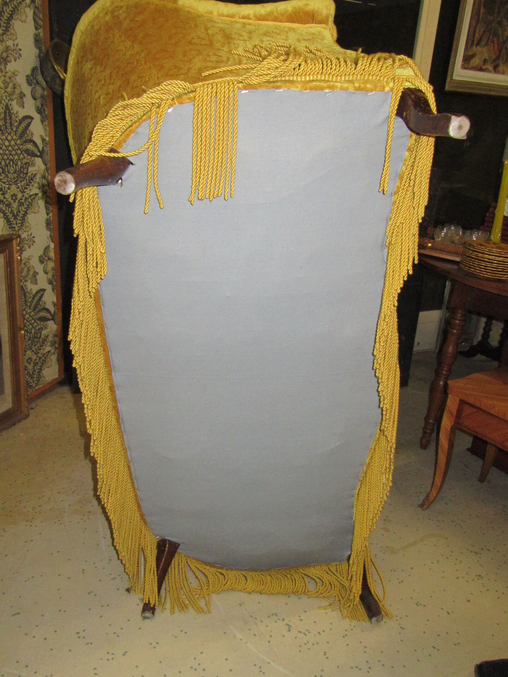 Toad yellow velvet sofa