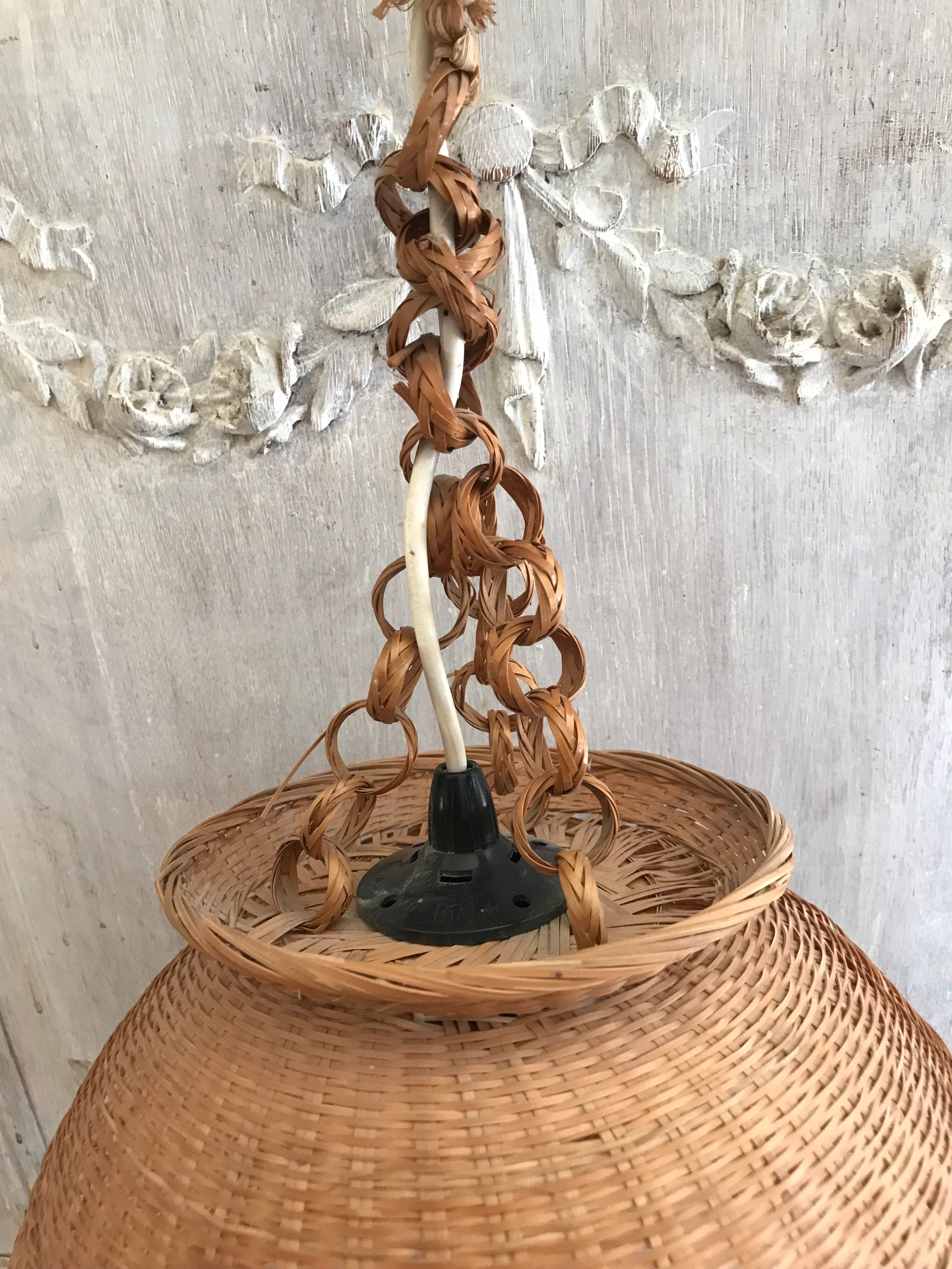 Vintage rattan pendant lamp