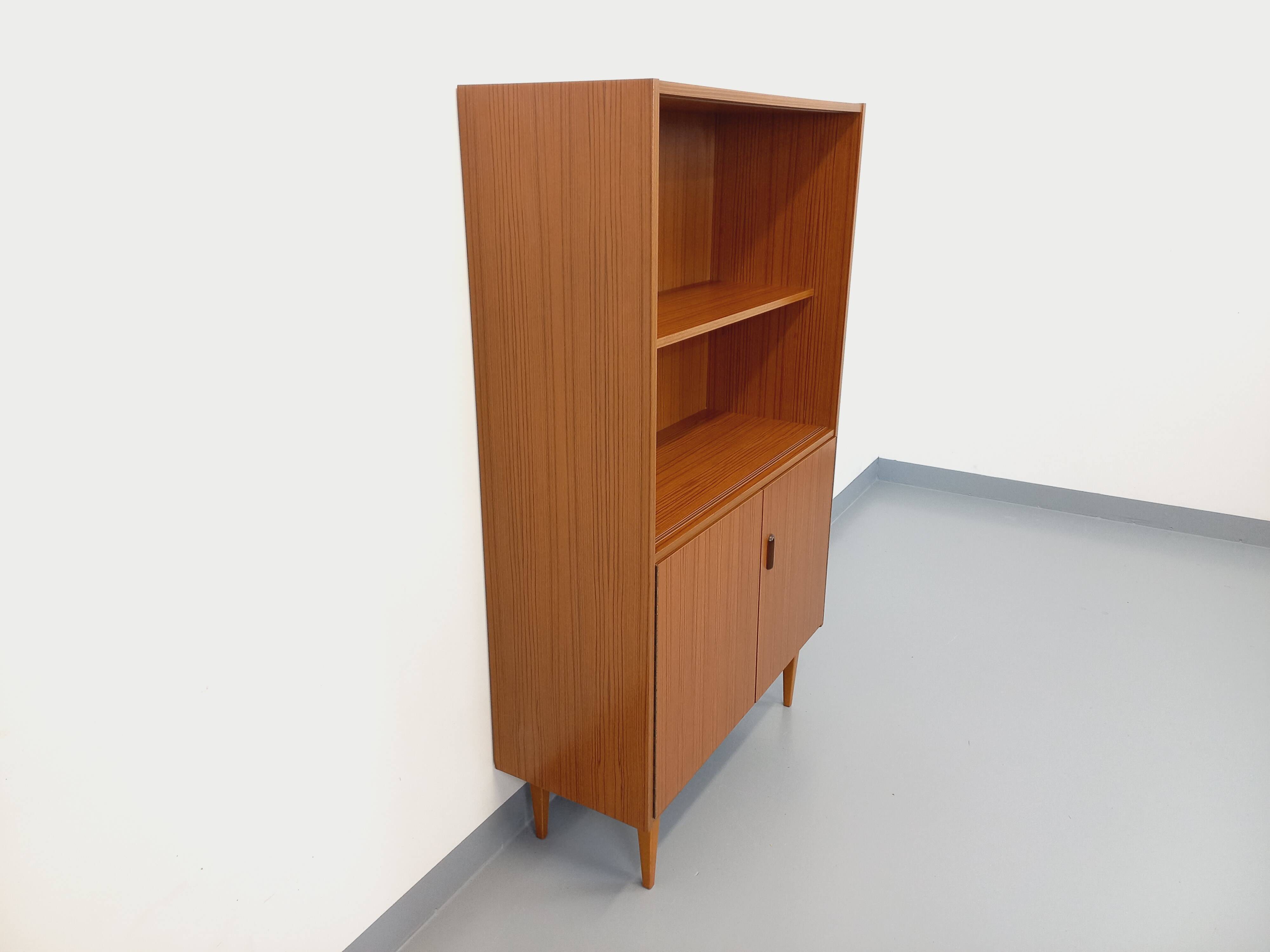 Vintage Scandinavian style storage bookcase in melamine and teak from the 60s