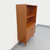 Vintage Scandinavian style storage bookcase in melamine and teak from the 60s