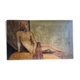 Tableau ancien Nu féminin époque Art Deco