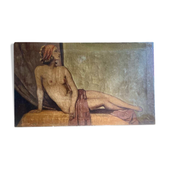 Old painting Female nude Art Deco period