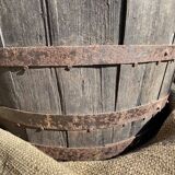 Harvest rack, wooden barrel
