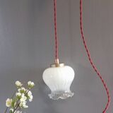 Lampe baladeuse opaline blanche, rétro chic