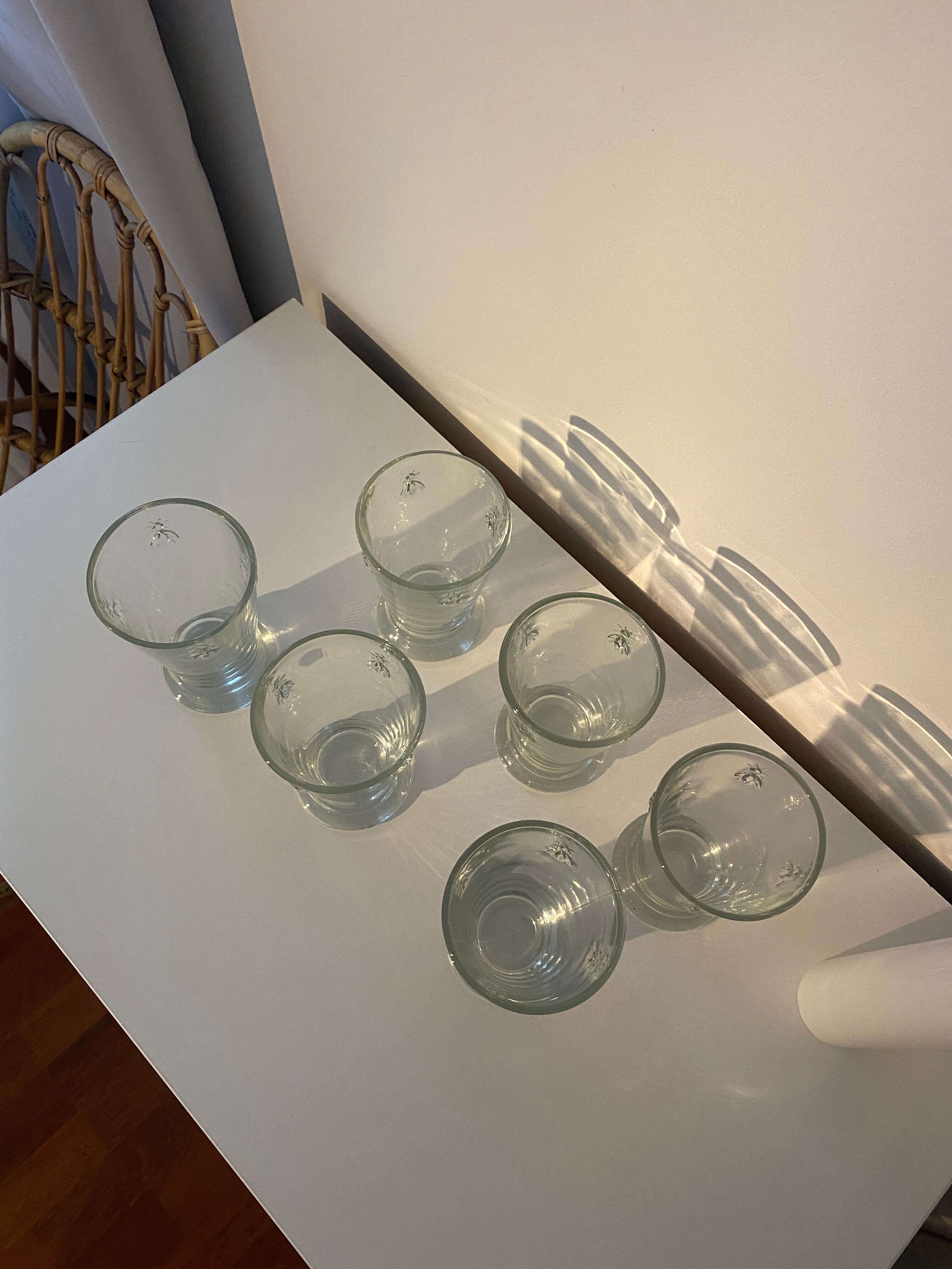 Set 6 verres à eau abeille Paris musée