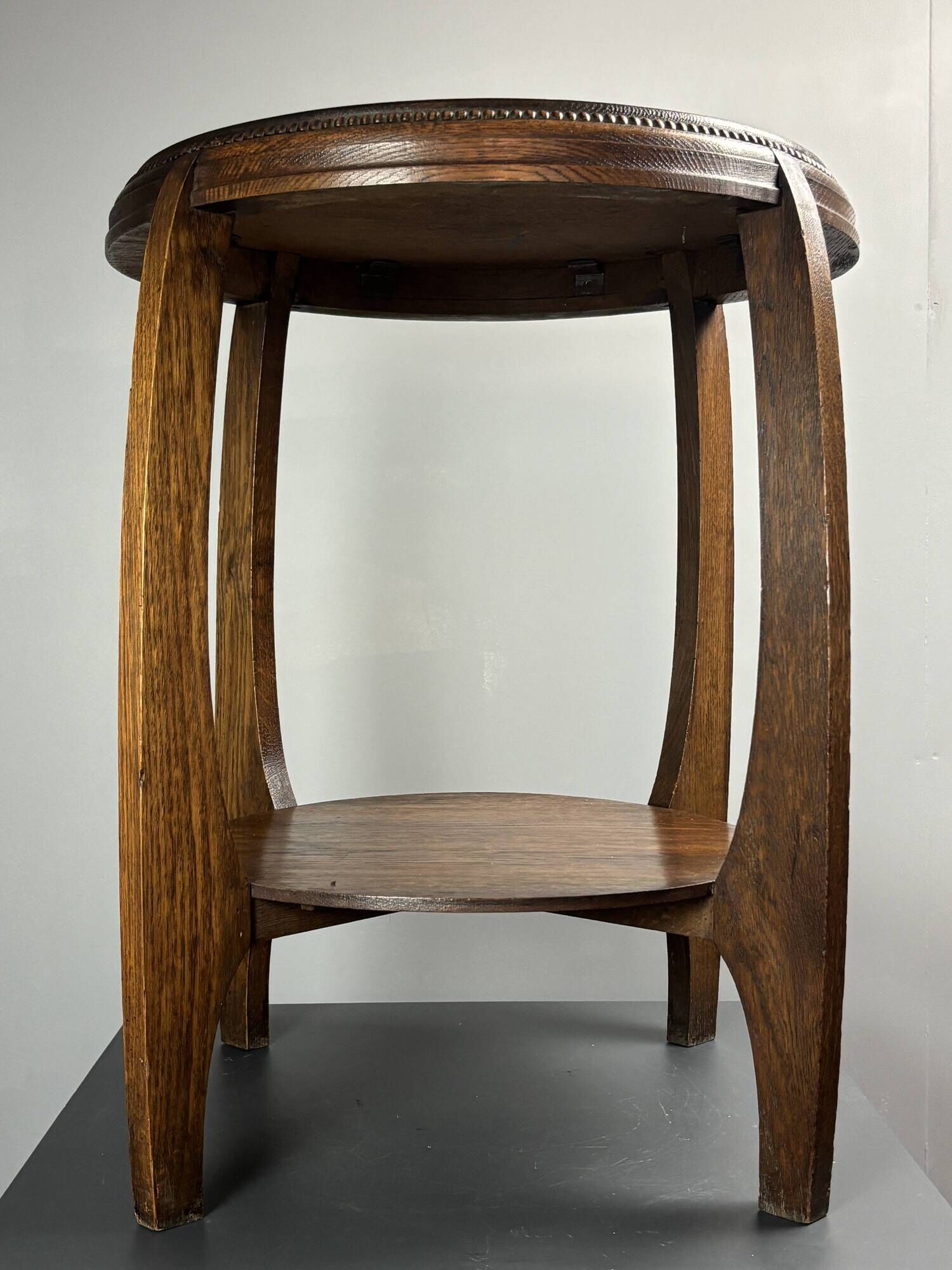 Dutch art deco Amsterdam school oak side table, 1930s