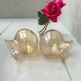 Paire de globes tulipes ambrés