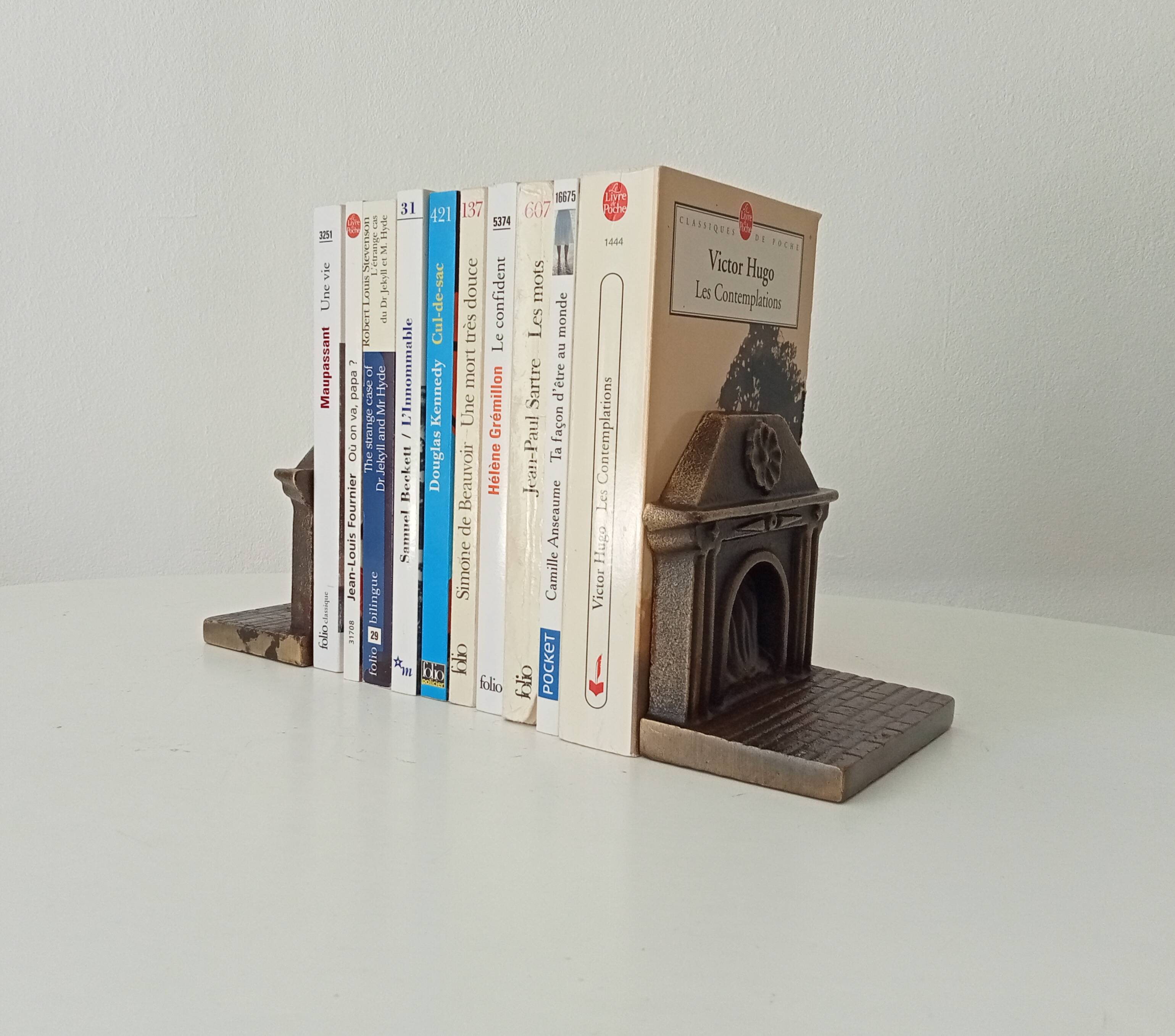 Paire de serres livres en bronze art déco années 1920