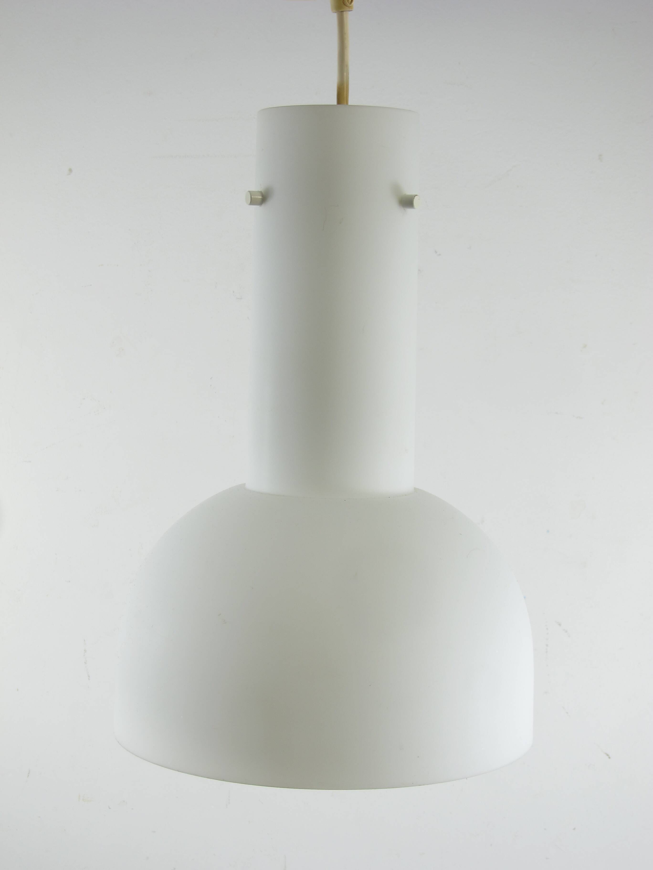 Large opaline glass pendant lamp, Limburg Lighting, 1970s