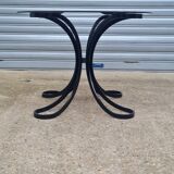 Space Age table in steel with smoked glass top, 1970