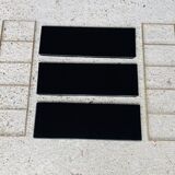 Adjustable vintage wall shelf in black metal and brass