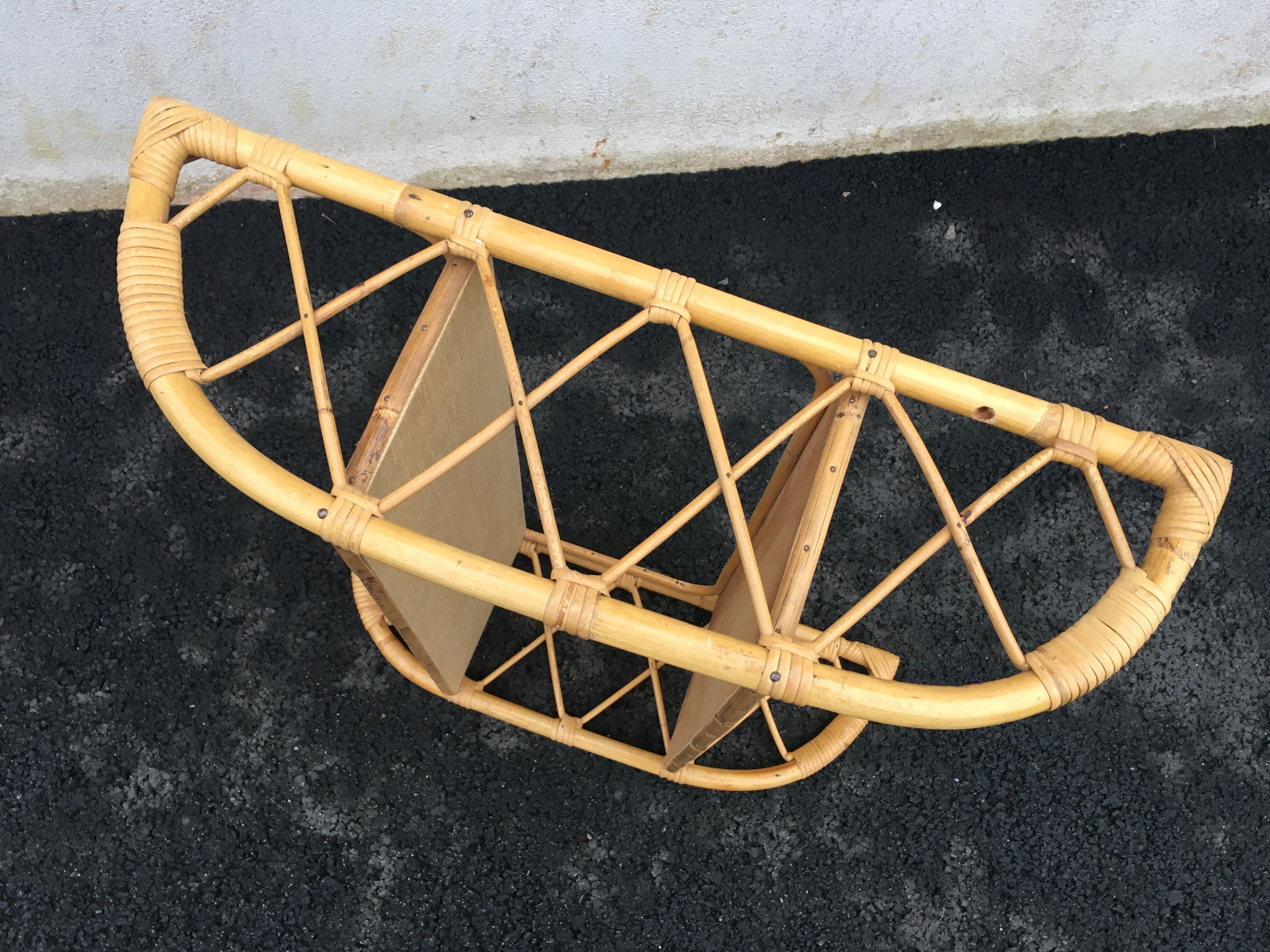 60'S rattan wall shelf