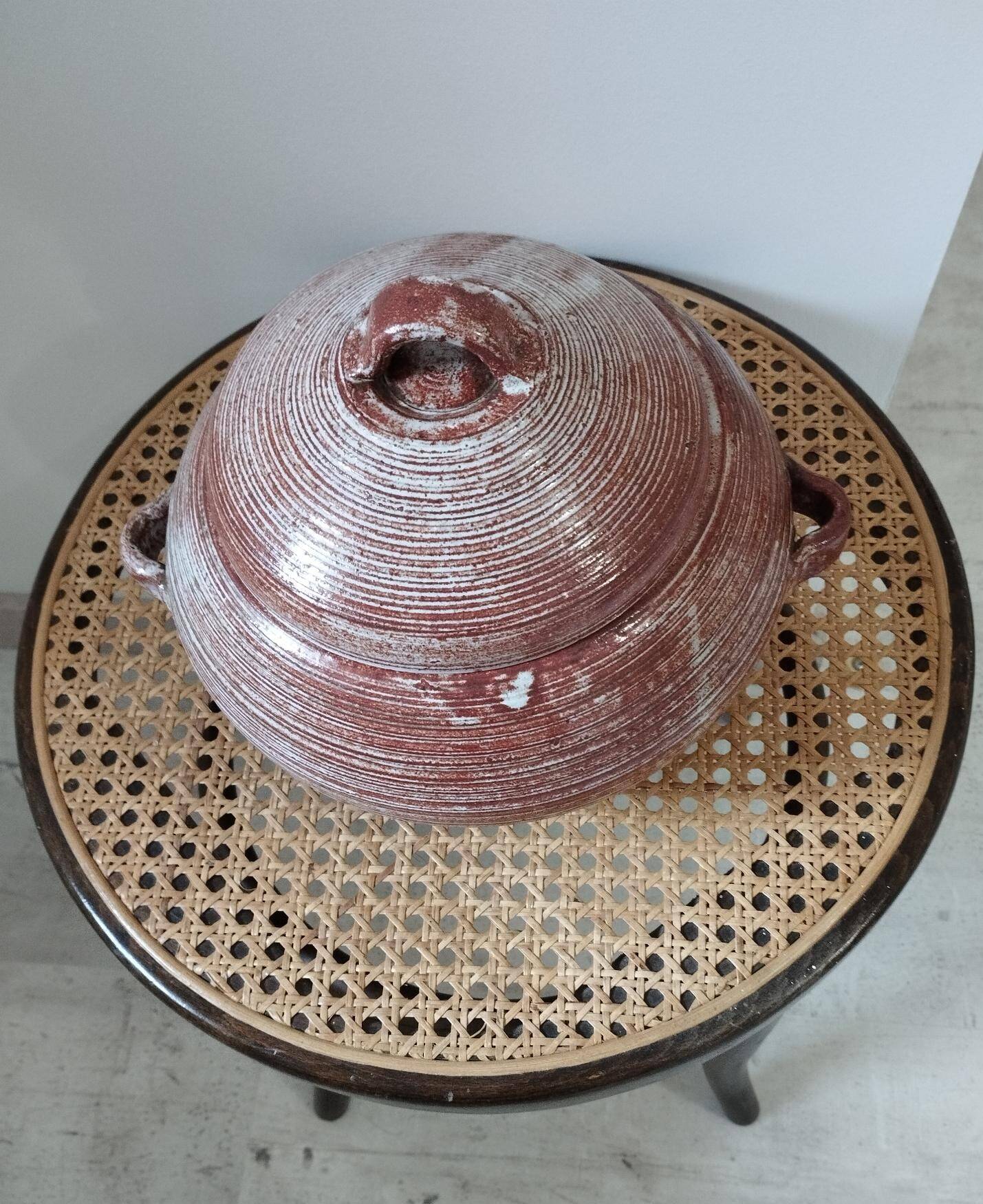 Soupière en grés vernissé en Biot - pièce de forme vintage