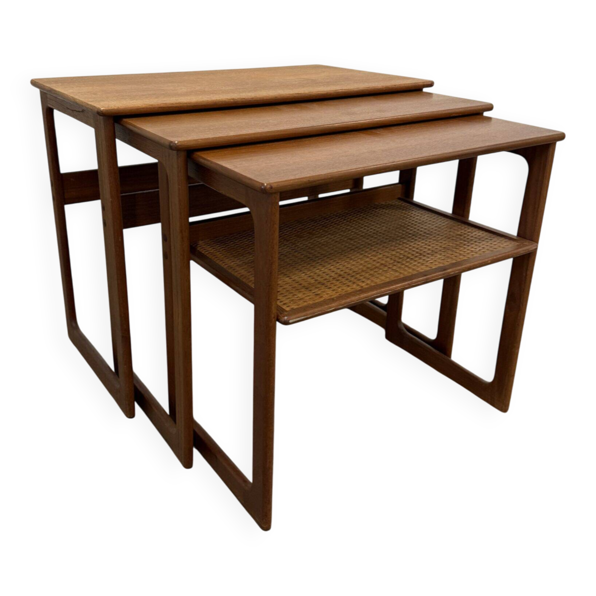 Teak nesting tables by Johannes Andersen