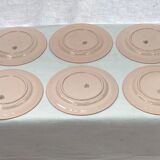 Set of six plates asparagus pale pink color porcelain dimension: D-25cm-