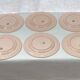 Lot de six assiettes asperges couleur rose pâle en porcelaine dimension : D-25cm-