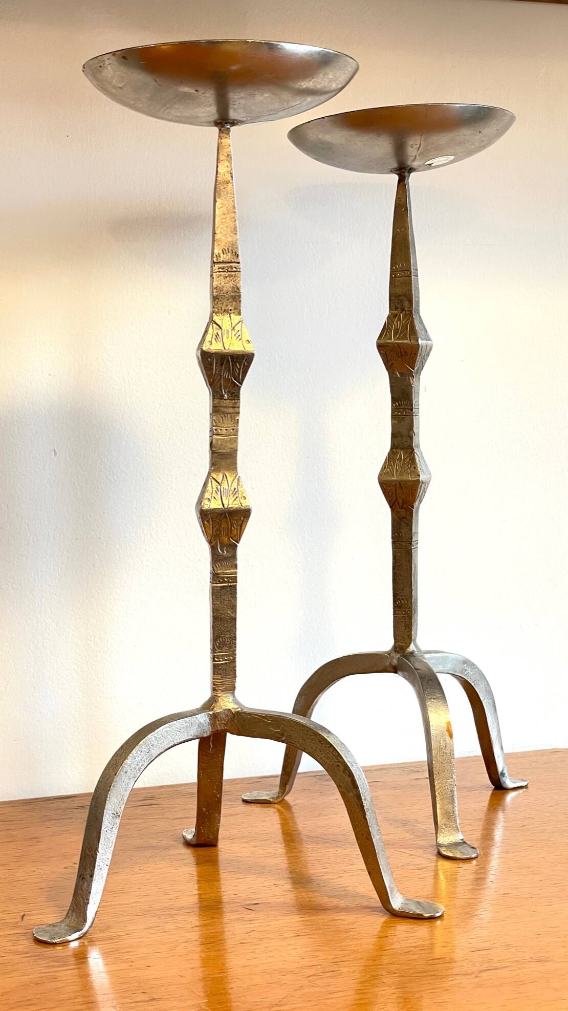 Large Paris steel candle holders