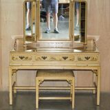 Chinoiserie dressing table in walnut with stool