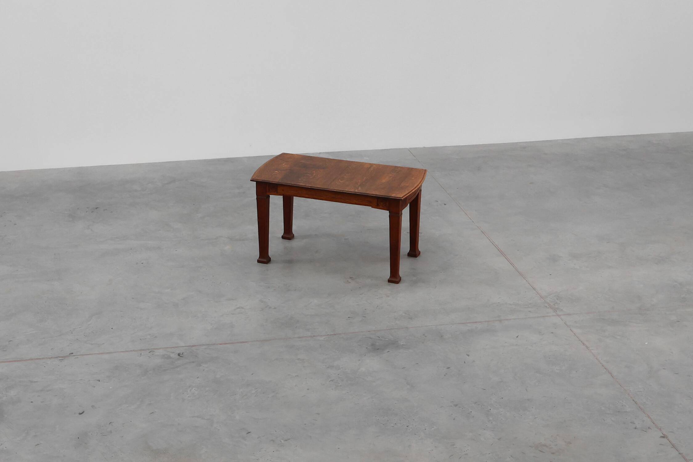 Oak Art Deco dining table with carved frieze, France 1920s