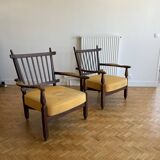 Paire de fauteuils Guillerme et Chambron modèle Petronille