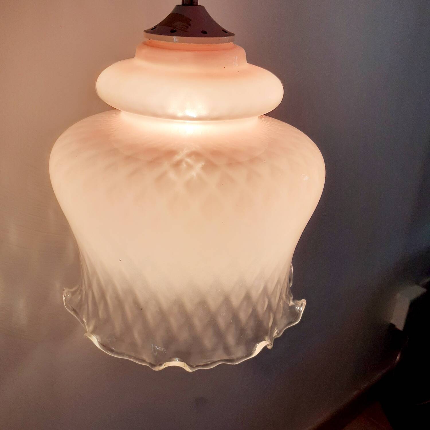 Opaline glass chandelier