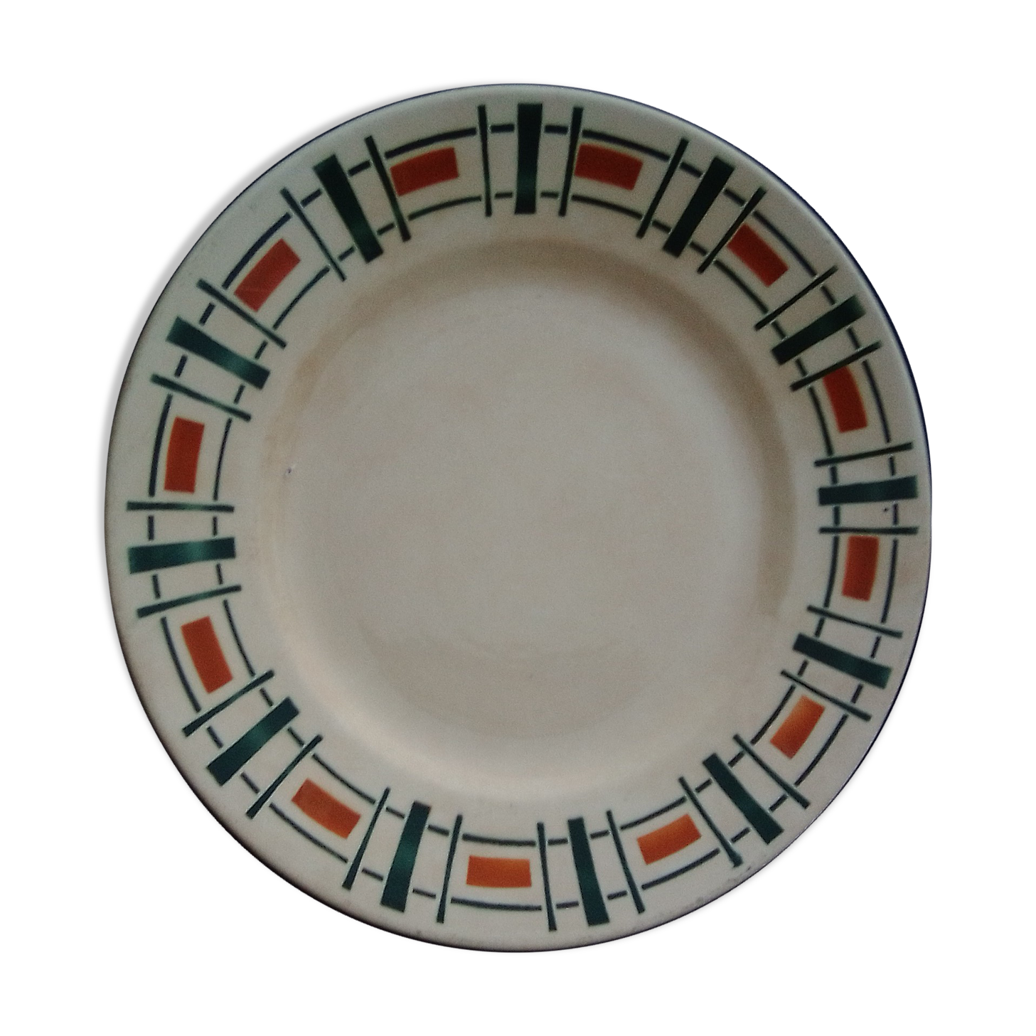 Round dish in Badonviller earthenware model Quiberon diam 28 cm