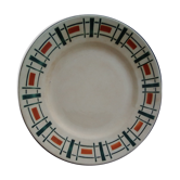 Plat rond  en faïence de Badonviller modèle Quiberon  diam 28 cm