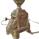 Lampada da Tavolo Vintage Stile Neoclassico in Ottone e Marmo Verde anni '5