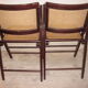 Pair of 1960/70 caning, wicker, rattan, wood folding chairs