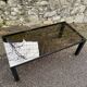 VINTAGE 1970 RECTANGULAR COFFEE TABLE BLACK SMOKED GLASS BROWN