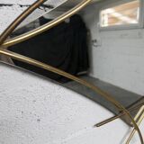 Sculptural mirror with two-tone gilded arches, France, 1970s, 95 x 133 cm