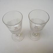 2 antique cut crystal goblets in the Baccarat style.