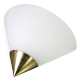 Pair of opaline glass wall lights designed by Limburg, Germany.