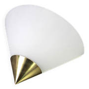Pair of opaline glass wall lights designed by Limburg, Germany.