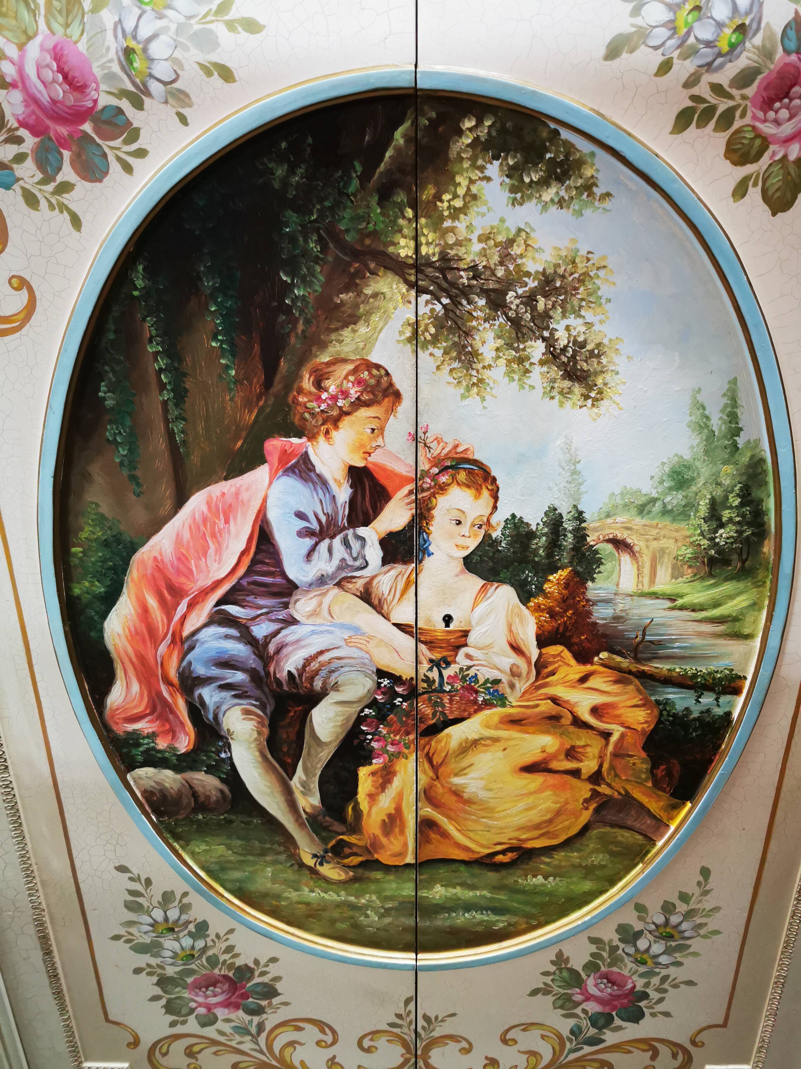 Romantic Louis XV style four-door wardrobe