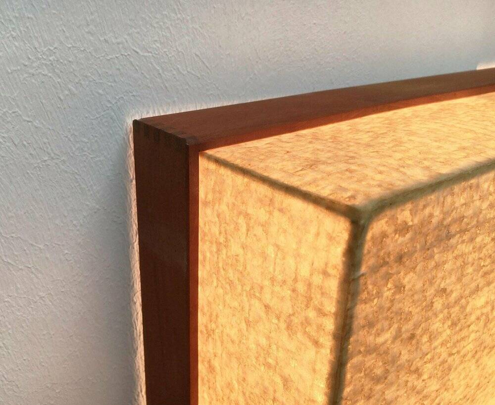 Mid-Century Minimalist Cocoon Ceiling Lamp in Teak, 1960s