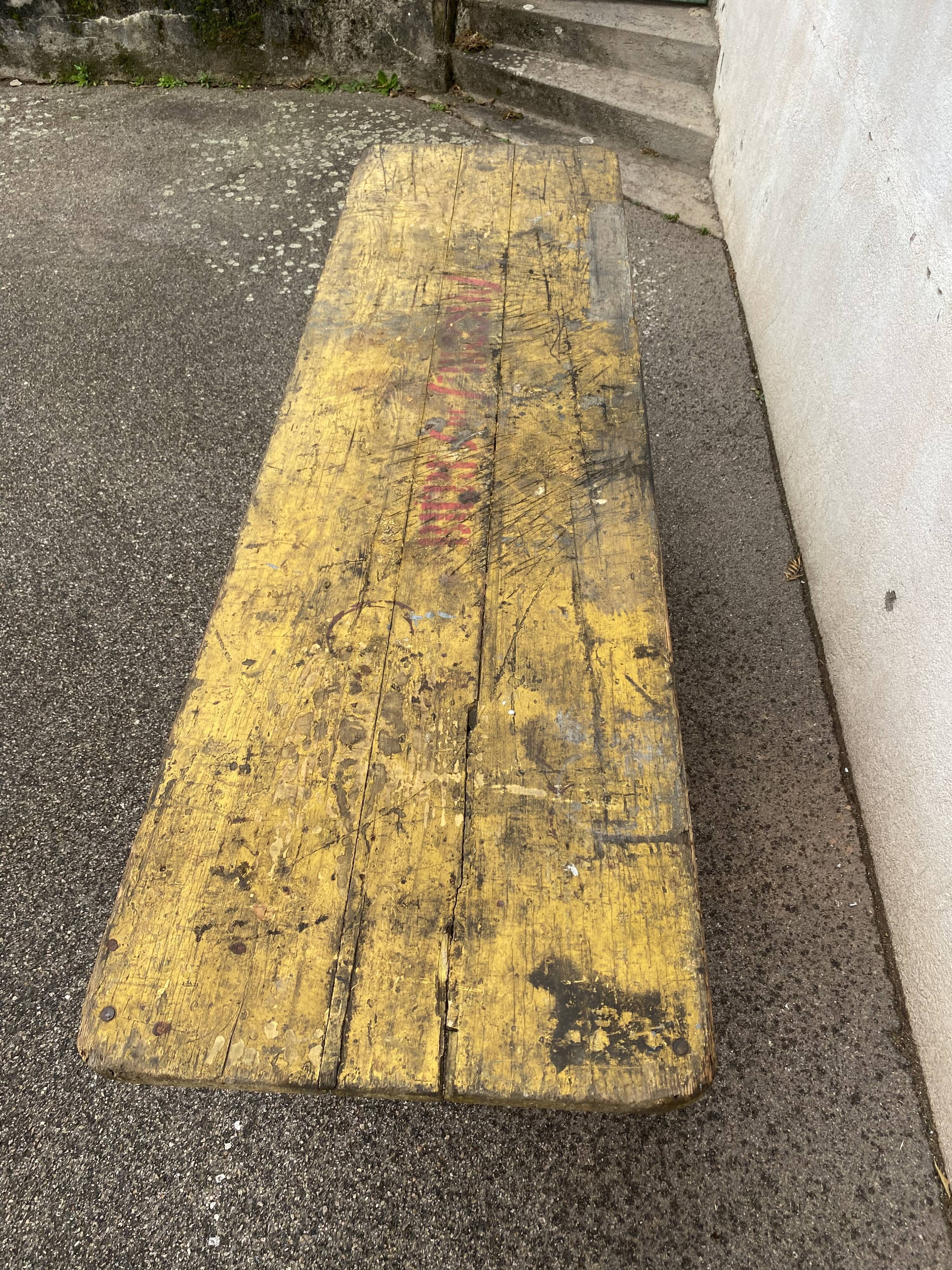 Yellow brasserie table