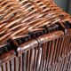 Handmade woven and dyed willow harvest basket.