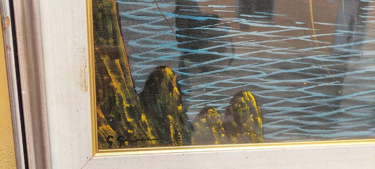 Seascape, oil on canvas, late 20th century