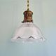 Large Holophane pendant light in clear ribbed glass, 1920-30.