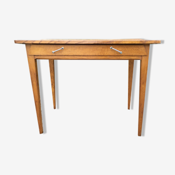 Vintage desk table in solid oak with 1 drawer.
