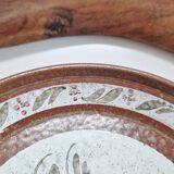 Assiette en grès keraluc quimper motif fleurs roses décor main 22 cm