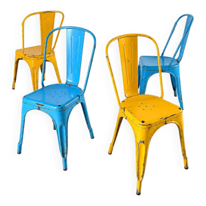 4 chaises Tolix jaune