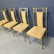 Vintage brass dining chairs by Belgochrom, 1970s