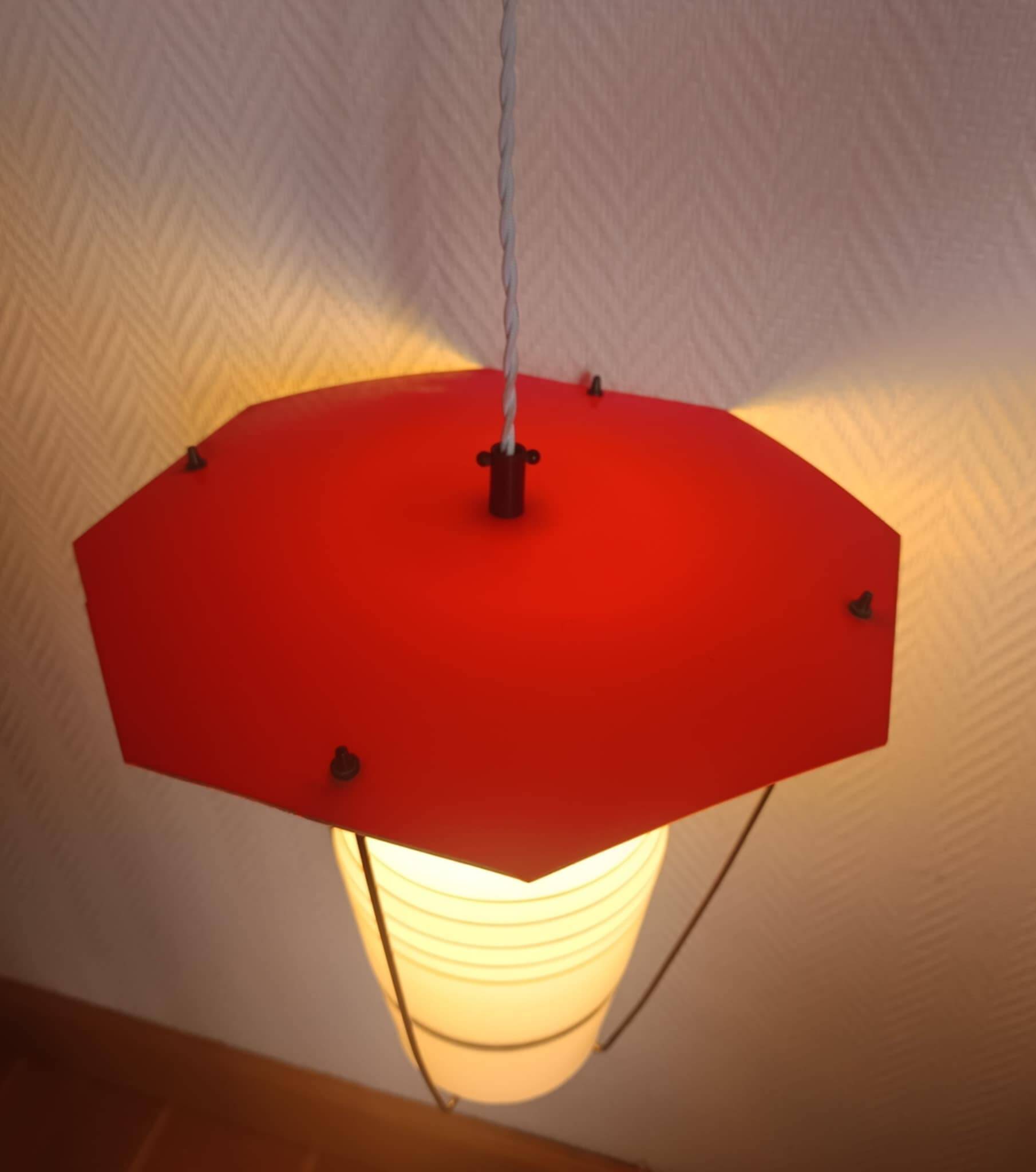 Suspension en verre et plexiglas, 1960
