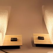Pair of modernist wall lights 1950/1960 in metal and perspex.