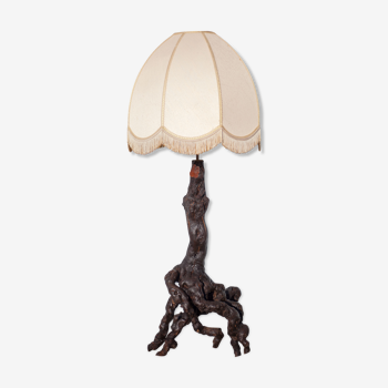 Floor lamp, floor lamp, vine vine and lampshade, large living room lamp, chalet, countryside